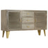 Rustika Rowe -  Drawer Cabinet Solid Mango Wood Grey with Brass 140x40x80 cm